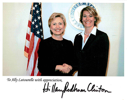 Ally LaTourelle with Hillary Clinton