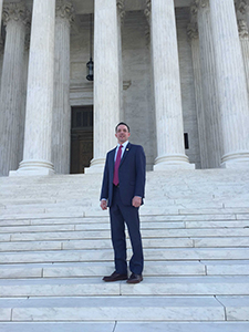 Stephen J. Brown on the steps of the Supreme Court